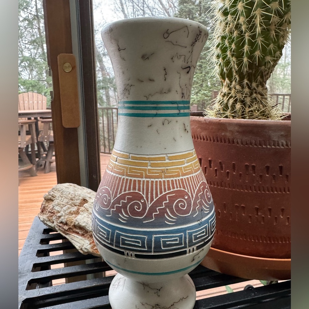 Victoria Tsocie Navajo Handcrafted Etched Pottery